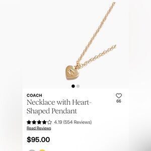 Coach Gold Heart Pendant Necklace